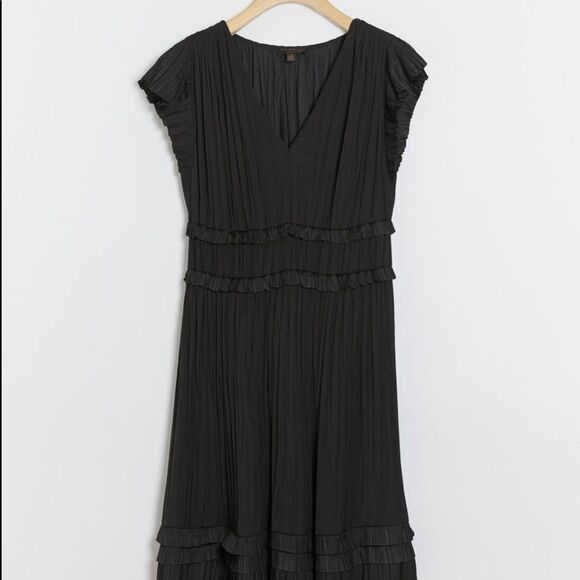 NWT Anthropologie Sereia Pleated Midi Dress Black XS #173 - Picture 4 of 6